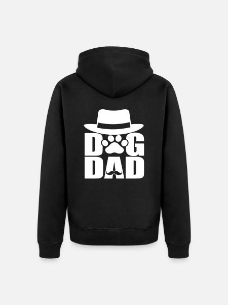 Dog Papa - Unisex Premium Organic Zip Hoodie - black