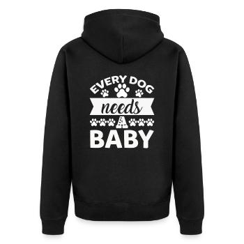 Every dog needs a baby - Unisex Premium Organic Zip Hoodie - black - Back - Nico (187cm)