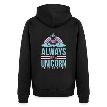 Licorne Toujours être une licorne - Veste à capuche bio Premium Unisexe - noir - Dos - Nico (187cm)
