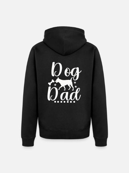 Hunde-Papa - Unisex Premium Bio Zip Hoodie - Schwarz
