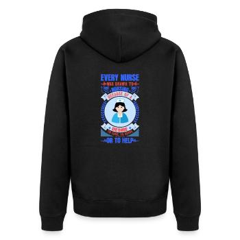 NURSE Nurse - Unisex Premium Organic Zip Hoodie - black - Back - Nico (187cm)