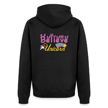 Croyance en la licorne Licorne - Veste à capuche bio Premium Unisexe - noir - Dos - Nico (187cm)