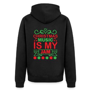 Christmas music is my jam Norwegian - Unisex Premium Organic Zip Hoodie - black - Back - Nico (187cm)