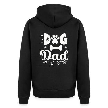 Chien Papa - Veste à capuche bio Premium Unisexe - noir - Dos - Nico (187cm)