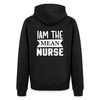 Je suis l’infirmière méchante - Veste à capuche bio Premium Unisexe - noir - Dos - Nico (187cm)
