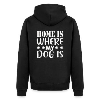 Home is where my dog is - Unisex Premium Organic Zip Hoodie - black - Back - Nico (187cm)