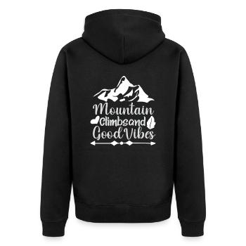 Mountaineering Sand good vibes - Unisex Premium Organic Zip Hoodie - black - Back - Nico (187cm)