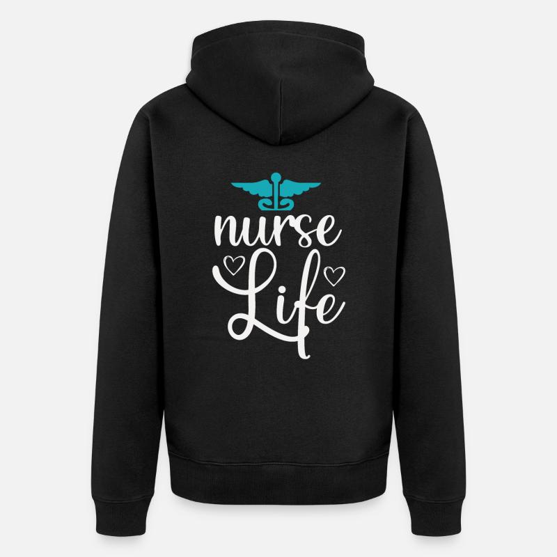 Krankenschwester Leben - Unisex Premium Bio Zip Hoodie - Schwarz