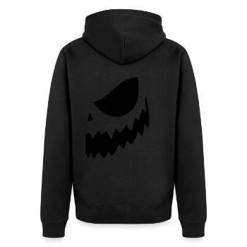 Partner Outfit Halloween Pumpkin - Unisex Premium Organic Zip Hoodie - black - Back - Nico (187cm)