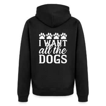 Je veux tous les chiens - Veste à capuche bio Premium Unisexe - noir - Dos - Nico (187cm)