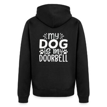 Mon chien est ma sonnette - Veste à capuche bio Premium Unisexe - noir - Dos - Nico (187cm)