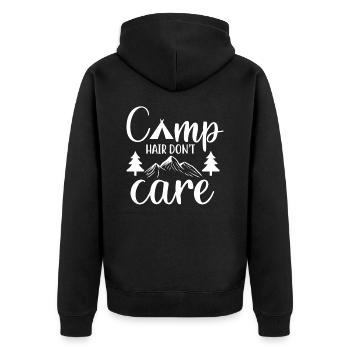 Camp Hair Ne s’en soucie pas - Veste à capuche bio Premium Unisexe - noir - Dos - Nico (187cm)