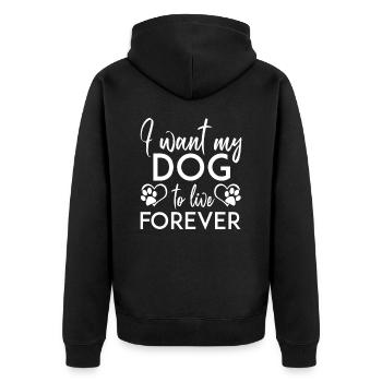 I want my dog to live forever - Unisex Premium Organic Zip Hoodie - black - Back - Nico (187cm)