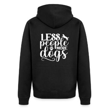 Moins de gens plus de chiens - Veste à capuche bio Premium Unisexe - noir - Dos - Nico (187cm)