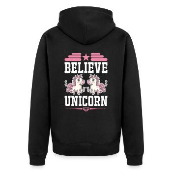 Croyance en la licorne Licorne - Veste à capuche bio Premium Unisexe - noir - Dos - Nico (187cm)