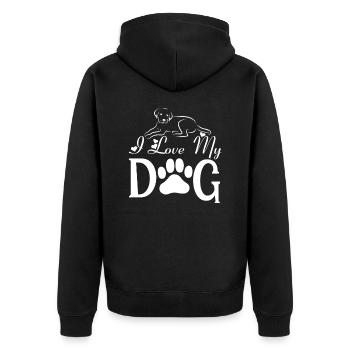 J’aime mon chien - Veste à capuche bio Premium Unisexe - noir - Dos - Nico (187cm)