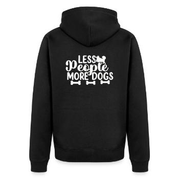 Moins de gens plus de chiens - Veste à capuche bio Premium Unisexe - noir - Dos - Nico (187cm)