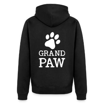 Large paw - Unisex Premium Organic Zip Hoodie - black - Back - Nico (187cm)