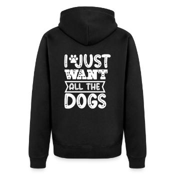 Je veux juste tous les chiens - Veste à capuche bio Premium Unisexe - noir - Dos - Nico (187cm)
