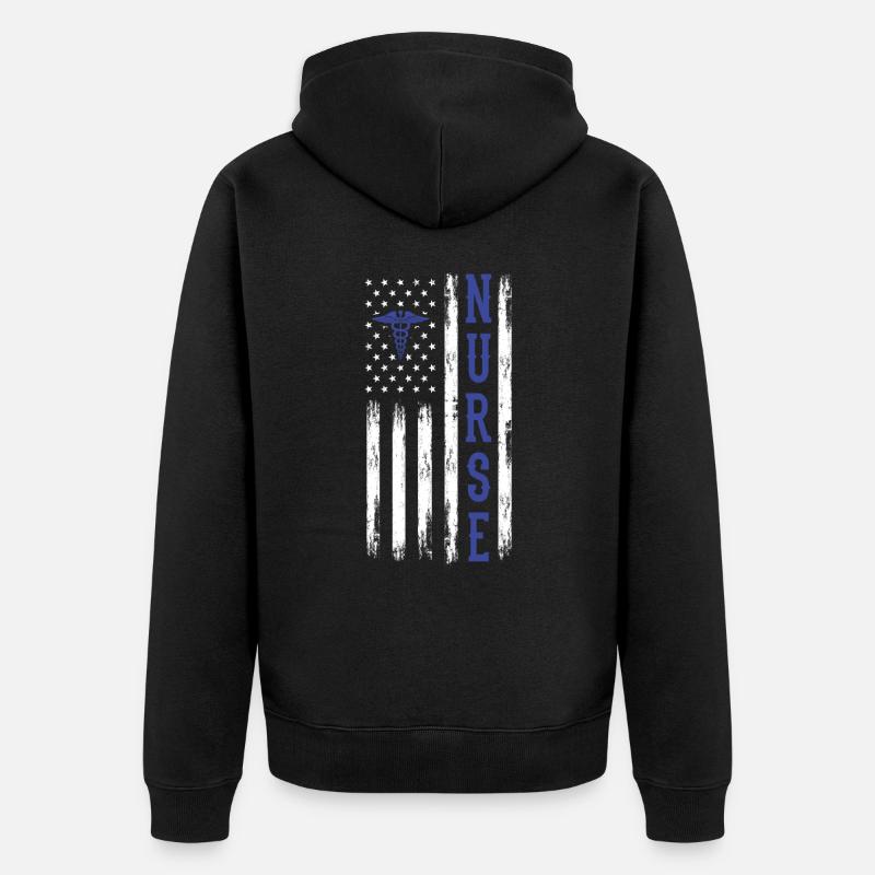 Krankenschwester - Unisex Premium Bio Zip Hoodie - Schwarz