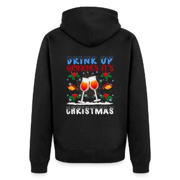 Briser une drôle de grimace Design de Noël - Veste à capuche bio Premium Unisexe - noir - Dos - Nico (187cm)
