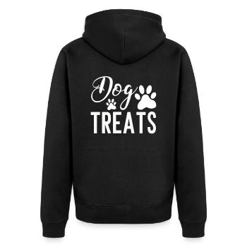Dog Treats - Unisex Premium Organic Zip Hoodie - black - Back - Nico (187cm)
