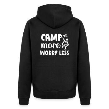Vacances amoureux de la nature Camping dicton amusant - Veste à capuche bio Premium Unisexe - noir - Dos - Nico (187cm)