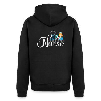 Infirmier - Veste à capuche bio Premium Unisexe - noir - Dos - Nico (187cm)