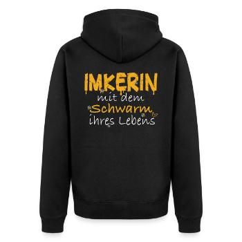 Beekeeping Bee beekeeper Honey Dealer Zeidler Bienen - Unisex Premium Organic Zip Hoodie - black - Back - Nico (187cm)