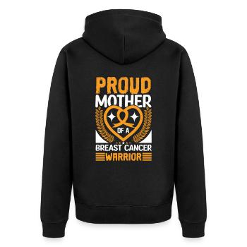 Krebs Brustkrebs Kampf gegen Krebs Chemotherapie - Unisex Premium Bio Zip Hoodie - Schwarz - Hinten - Nico (187cm)