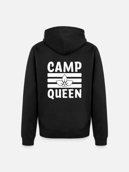 Camp Königin Wandershirt - Unisex Premium Bio Zip Hoodie - Schwarz