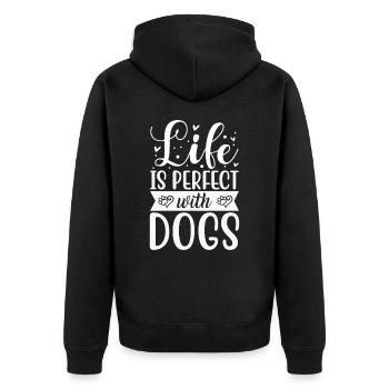 La vie est meilleure avec les chiens - Veste à capuche bio Premium Unisexe - noir - Dos - Nico (187cm)