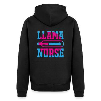 KRANKENSCHWESTER Pflegerin - Unisex Premium Bio Zip Hoodie - Schwarz - Hinten - Nico (187cm)