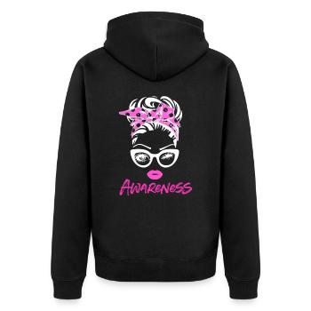 Sensibilisation au cancer du sein - Veste à capuche bio Premium Unisexe - noir - Dos - Nico (187cm)
