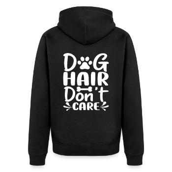 Hundehaare egal - Unisex Premium Bio Zip Hoodie - Schwarz - Hinten - Nico (187cm)