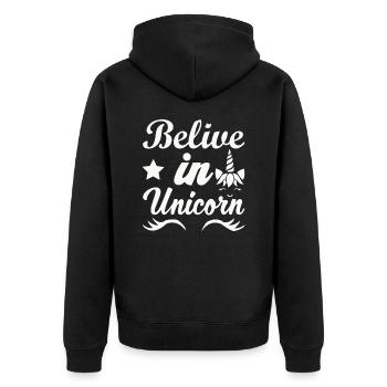 Croyance en les licornes Licorne - Veste à capuche bio Premium Unisexe - noir - Dos - Nico (187cm)