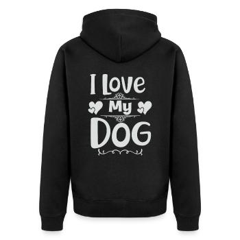 J’aime mon chien - Veste à capuche bio Premium Unisexe - noir - Dos - Nico (187cm)