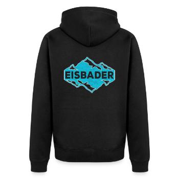 Eisbader Eisbaden Winterbad Eis schwimmer Kältebad - Unisex Premium Bio Zip Hoodie - Schwarz - Hinten - Nico (187cm)