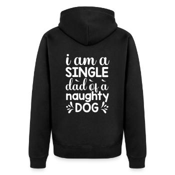 Papa de chien monoparental - Veste à capuche bio Premium Unisexe - noir - Dos - Nico (187cm)