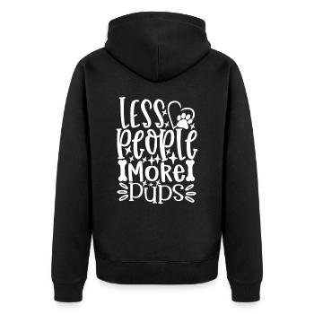 Moins de gens plus de chiots - Veste à capuche bio Premium Unisexe - noir - Dos - Nico (187cm)