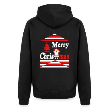 Merry Christmas - Unisex Premium Organic Zip Hoodie - black - Back - Nico (187cm)