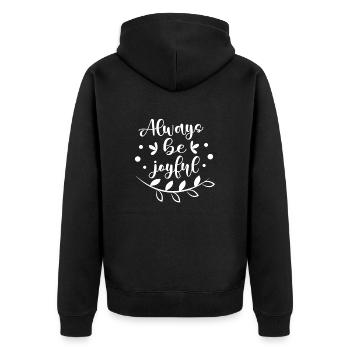 Le design chrétien soit toujours joyeux - Veste à capuche bio Premium Unisexe - noir - Dos - Nico (187cm)