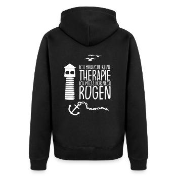 I don't need therapy I just need to go to RUGEN - Unisex Premium Organic Zip Hoodie - black - Back - Nico (187cm)