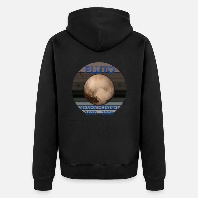 Pluto never forget - Unisex Premium Bio Zip Hoodie - Schwarz
