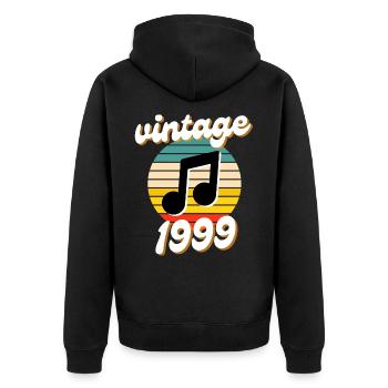 né millésime année 1999 idée cadeau années 90 - Veste à capuche bio Premium Unisexe - noir - Dos - Nico (187cm)