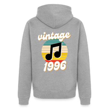 born vintage year 1996 gift idea 90s - Unisex Premium Organic Zip Hoodie - heather grey - Back - Nico (187cm)