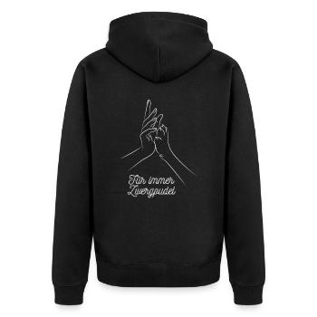 Für immer zwergpudel hund pfote geschenk idee - Unisex Premium Bio Zip Hoodie - Schwarz - Hinten - Nico (187cm)