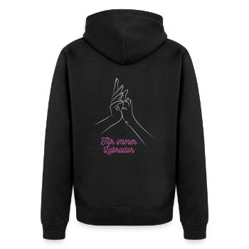 Für immer labrador hund pfote geschenk idee spruch - Unisex Premium Bio Zip Hoodie - Schwarz - Hinten - Nico (187cm)