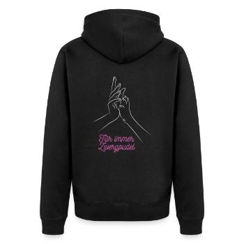 Für immer zwergpudel hund pfote geschenk idee - Unisex Premium Bio Zip Hoodie - Schwarz - Hinten - Nico (187cm)