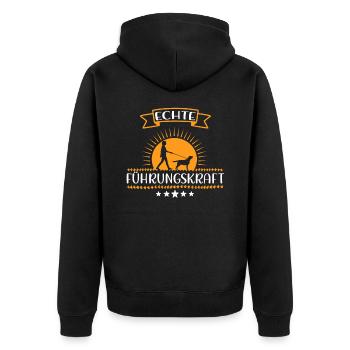 Hunde - Gassi gehen Hundeliebhaberin Führungskraft - Unisex Premium Bio Zip Hoodie - Schwarz - Hinten - Nico (187cm)